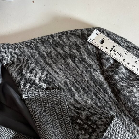Lauren Ralph Lauren Wool Herringbone Elbow Patch Sport Coat Blazer - Men's 40R - Picture 10 of 12